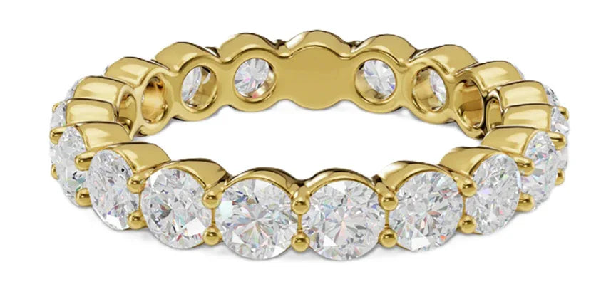 14k Gold Lab Round Brilliant Diamond Common Prong Eternity Band - Shami Fine Watchmaking & Jewelry