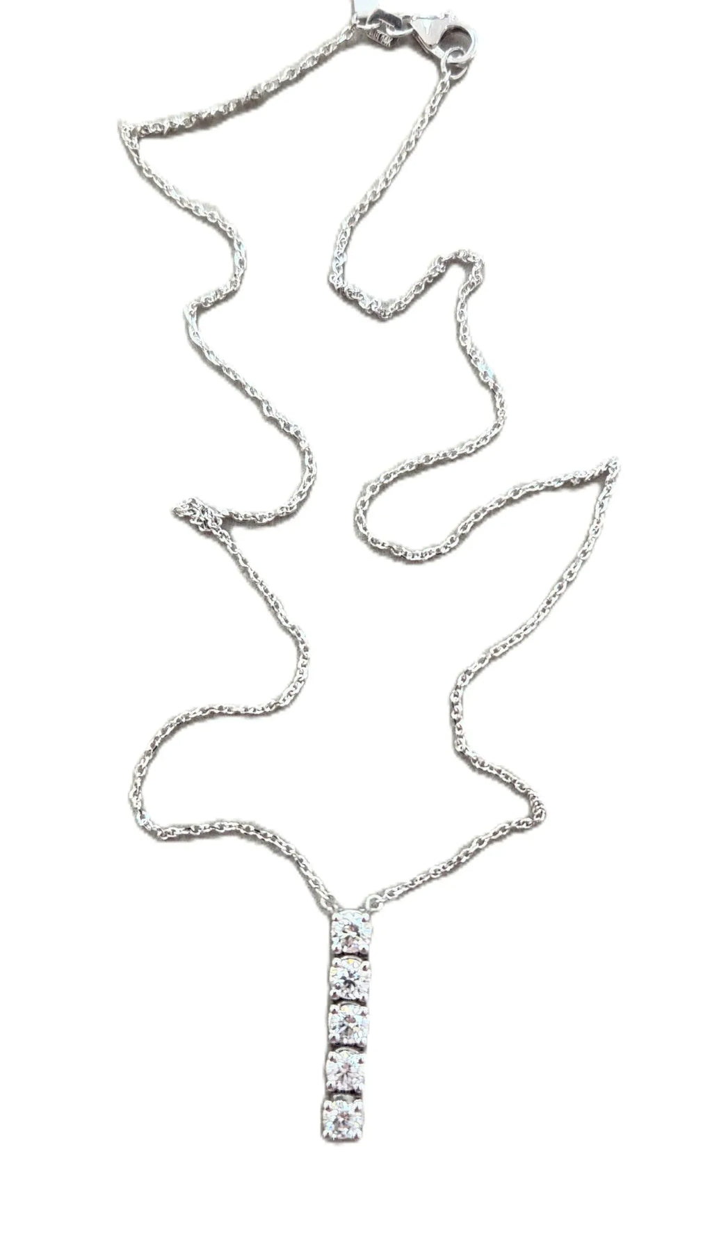 1.25 carat natural diamond vertical bar necklace in 14k gold - Shami Fine Watchmaking & Jewelry