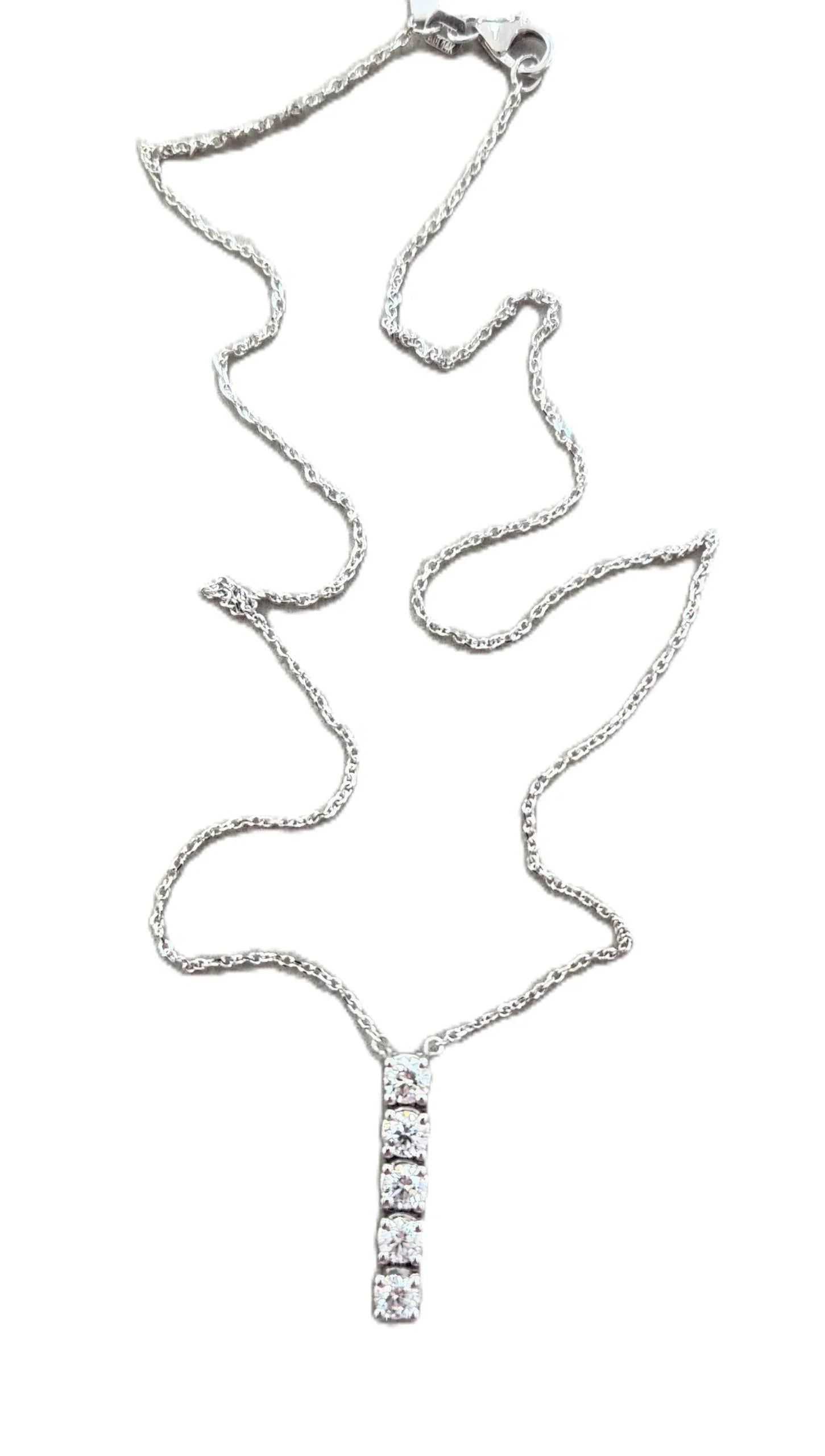 1.25 carat natural diamond vertical bar necklace in 14k gold - Shami Fine Watchmaking & Jewelry