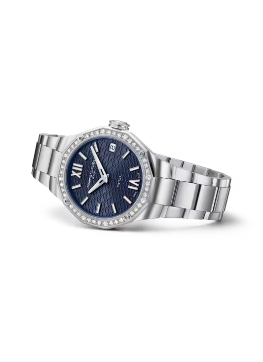 Riviera 10765 Quartz, Date display, Diamond-set 33mm Steel Case & Bracelet