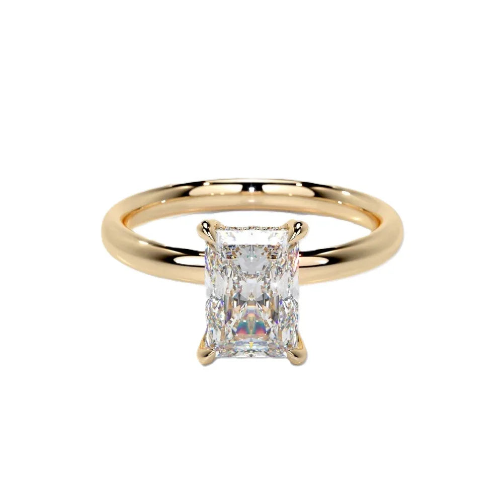 18k yellow gold IGI 5.00 carat G VVS2 Radiant Cut Lab Grown Diamond Ring - Shami Fine Watchmaking & Jewelry