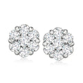 14k gold natural diamond cluster stud earrings - Shami Fine Watchmaking & Jewelry