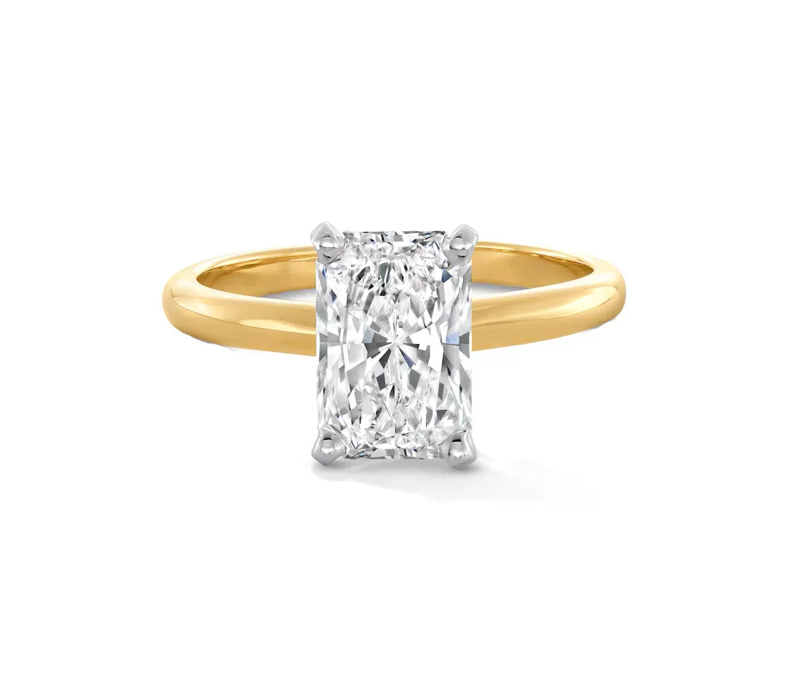 18k gold IGI 4.00 carat G VVS2 Emerald Cut Lab Grown Diamond Ring - Shami Fine Watchmaking & Jewelry