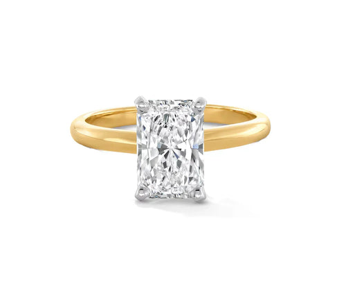 18k gold IGI 4.00 carat G VVS2 Emerald Cut Lab Grown Diamond Ring - Shami Fine Watchmaking & Jewelry