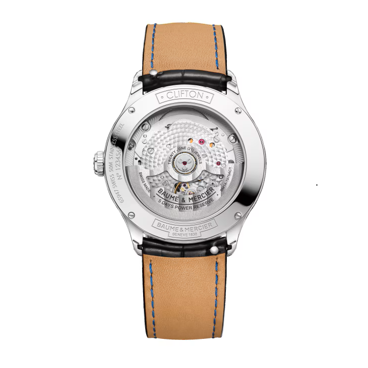 Clifton 10758 Automatic watch, Moon phase date, 39mm, Leather