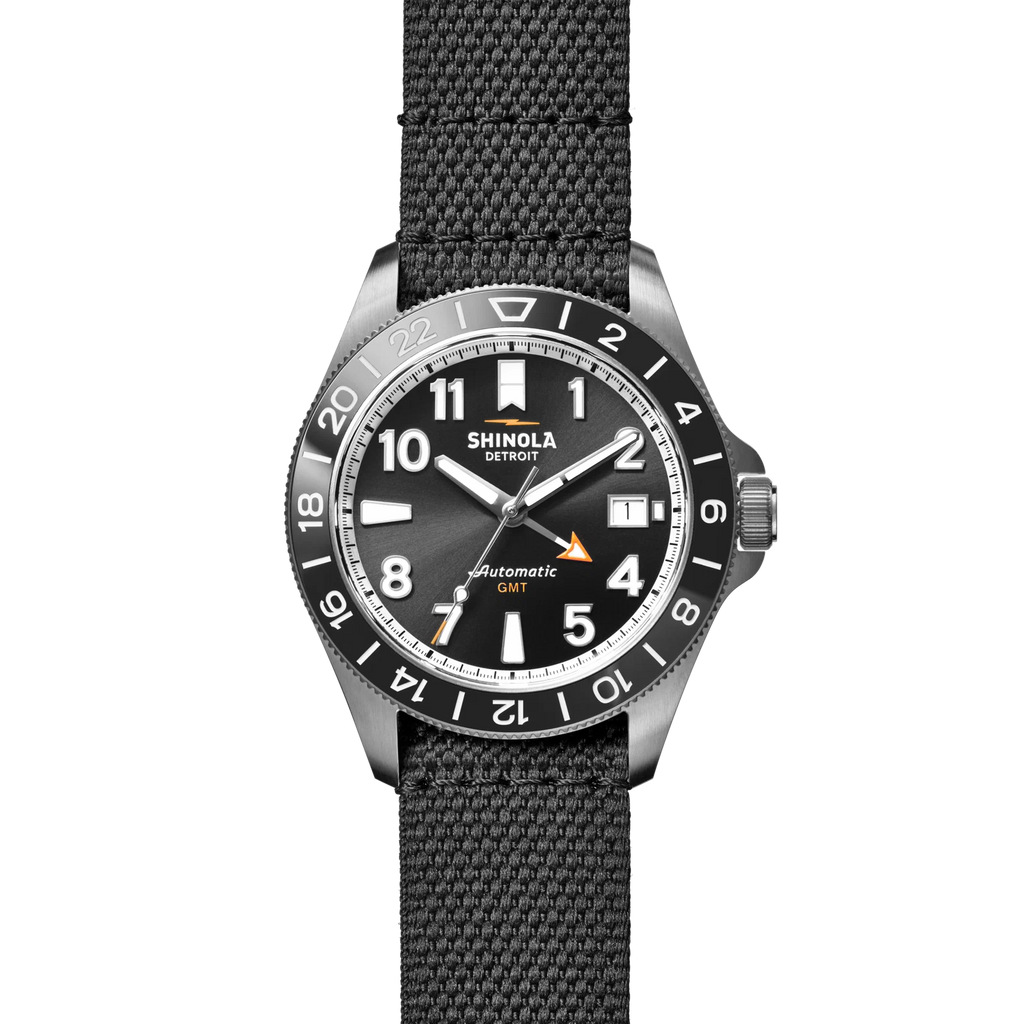 Shinola Monster GMT 40mm Automatic Black dial, Ceramic Bezel, Stainless Steel