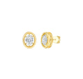2.02 cttw Stud Oval Lab Diamond Earrings set in 14k Yellow Gold - Shami Fine Watchmaking & Jewelry