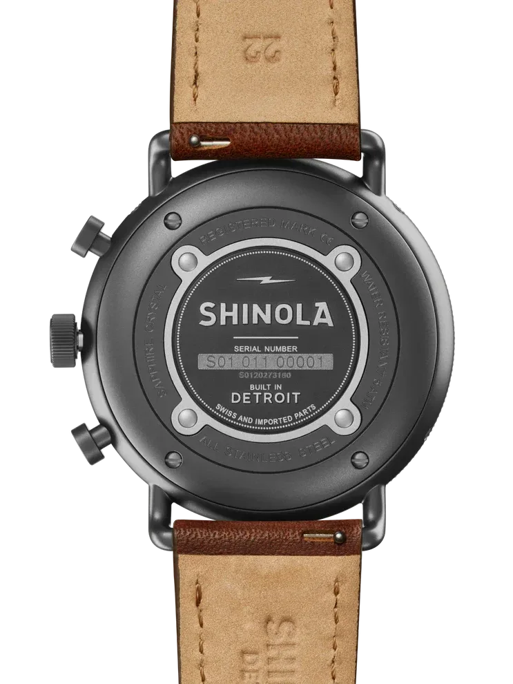 Shinola Canfield Sport chrono quartz 45mm cream dial strap - Shami Fine Watchmaking & Jewelry