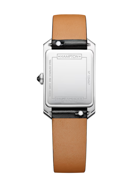 Hampton 10760 Quartz, 35 x 22 mm Stainless Steel Case, Leather