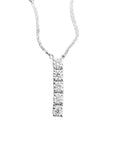 1.25 carat natural diamond vertical bar necklace in 14k gold - Shami Fine Watchmaking & Jewelry