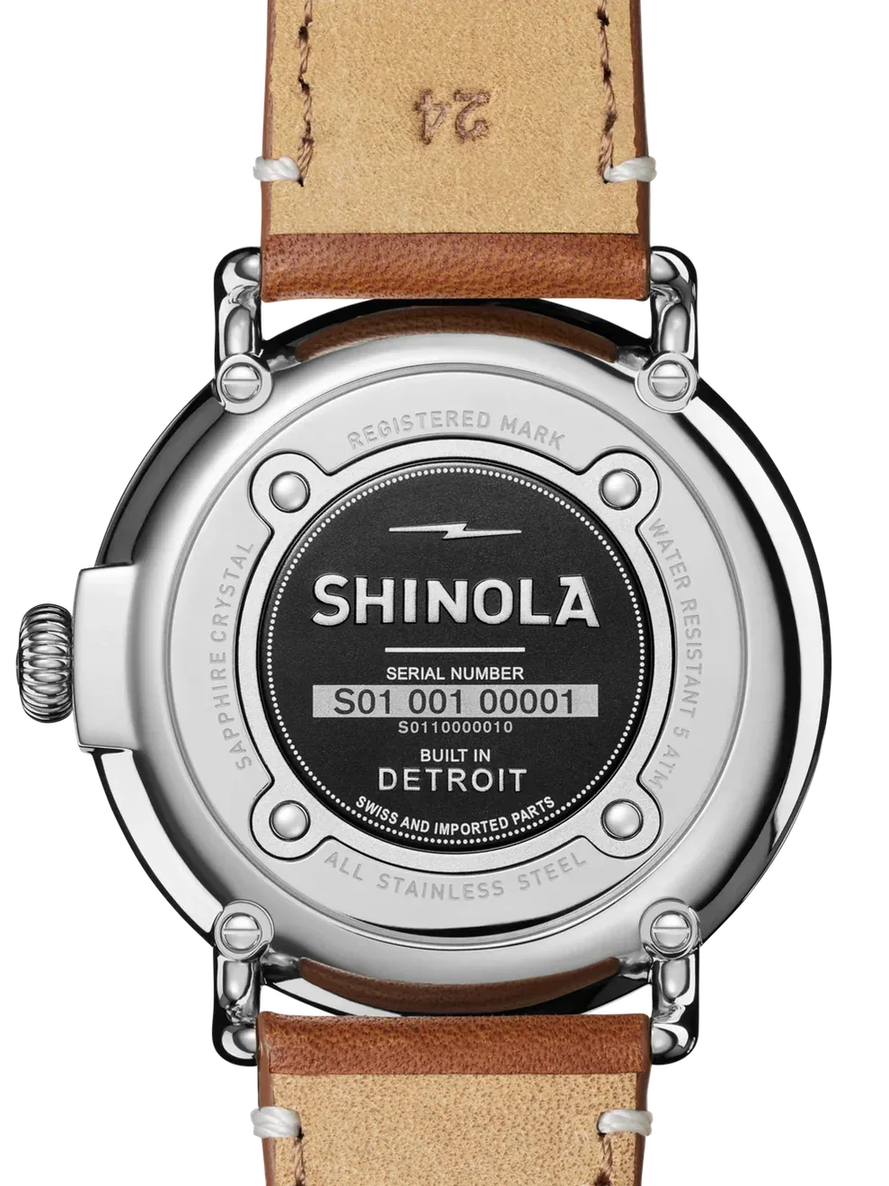 Shinola Runwell Argonite 1069 quartz 47mm white dial strap - Shami Fine Watchmaking & Jewelry