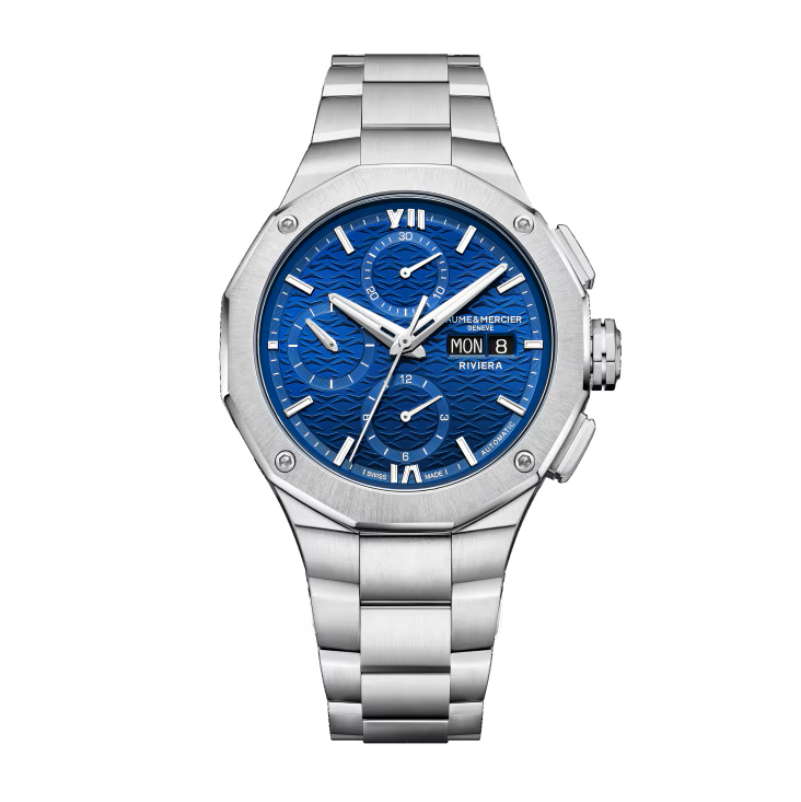 Riviera 10826 Automatic Chronograph, Date Display, 41 mm Steel Case & Bracelet