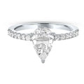 18k White Gold IGI 3.50 carat E VS1 Pear Brilliant Lab Diamond Ring - Shami Fine Watchmaking & Jewelry