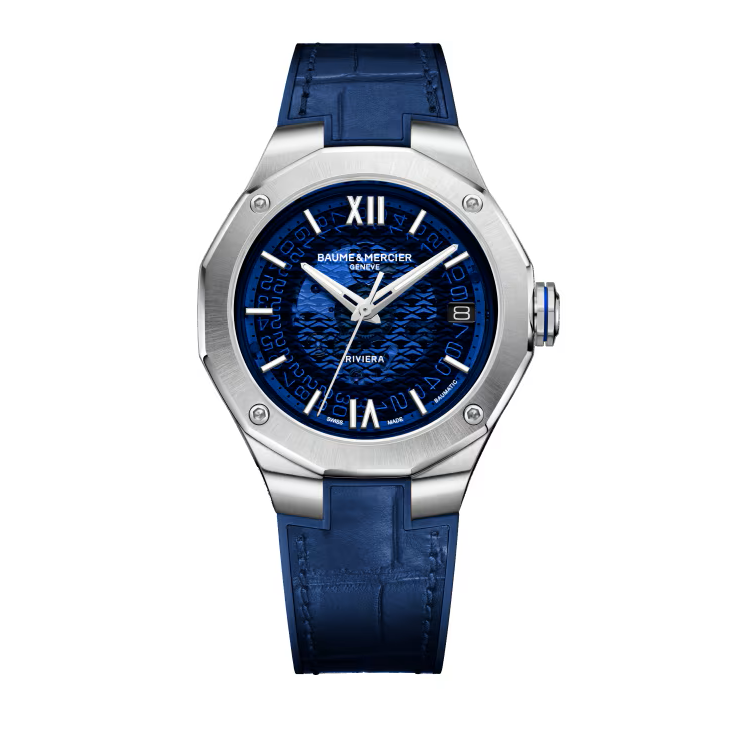 Riviera 10714 Automatic, Date Display, 39mm Steel Case, Rubber Strap
