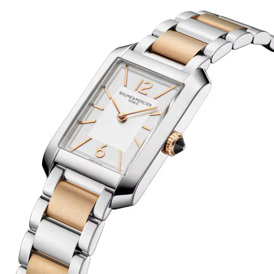 Hampton 10751, Quartz, 35 x 22 mm Steel Case, Steel & Pink Gold Capped Bracelet
