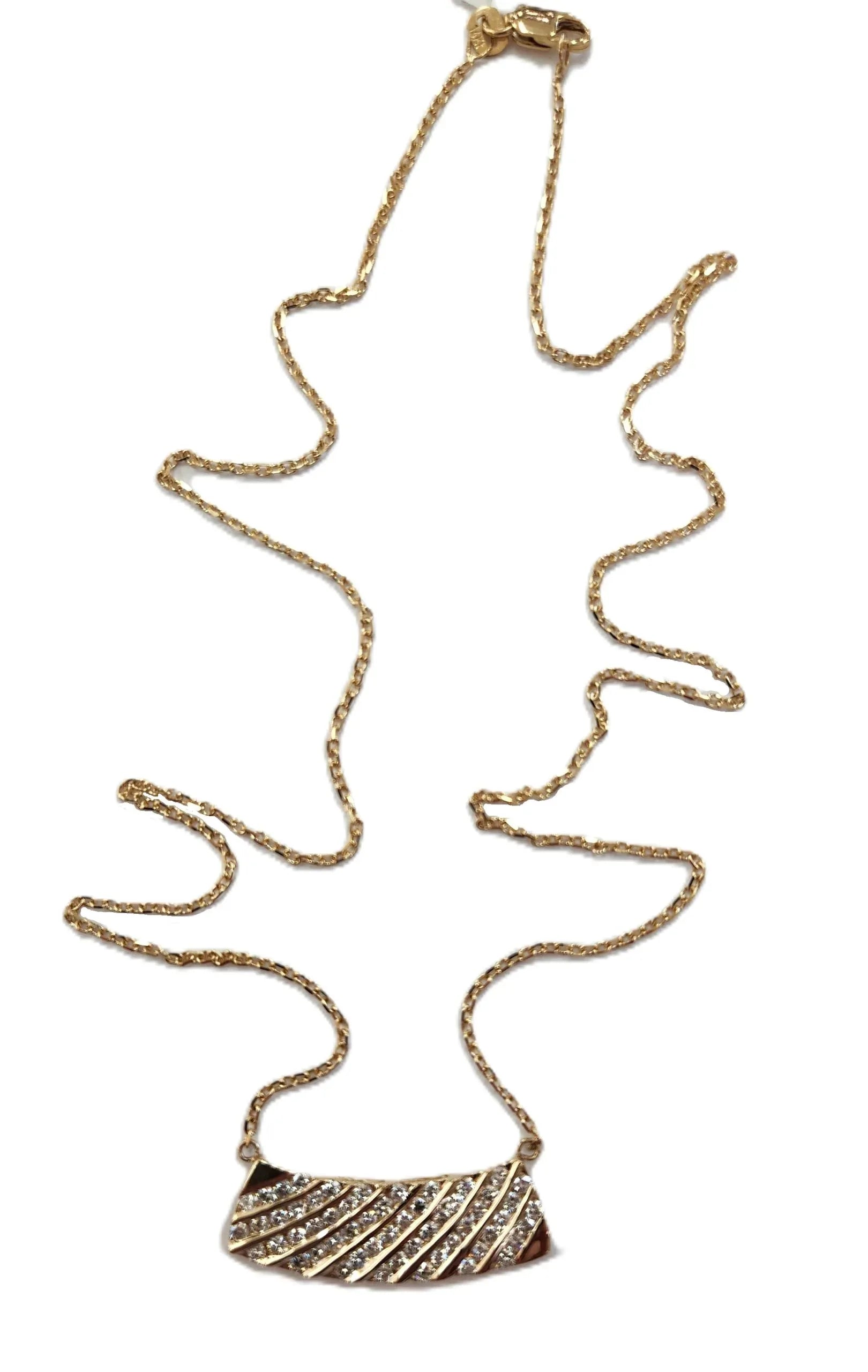 1 carat natural diamond bar necklace in 14k gold - Shami Fine Watchmaking & Jewelry