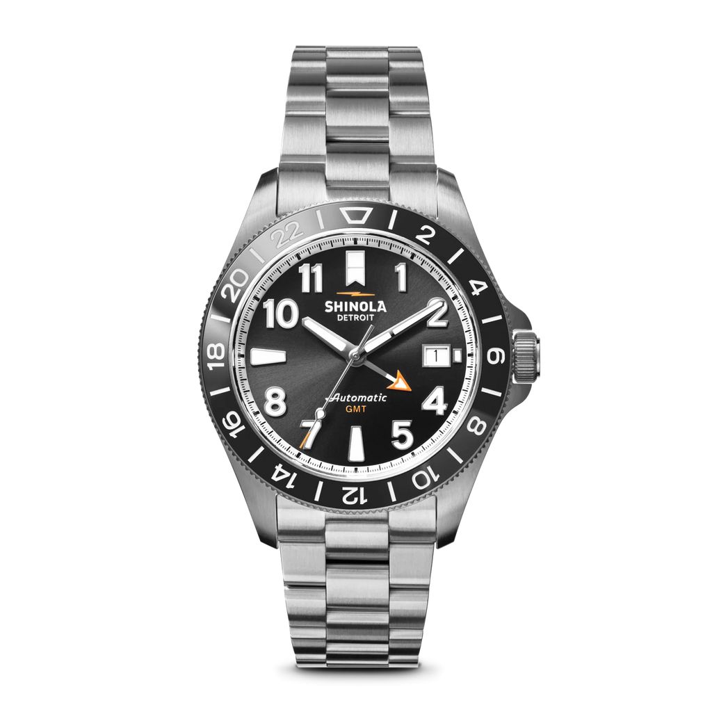 Shinola Monster GMT 40mm Automatic Black dial, Ceramic Bezel, Stainless Steel
