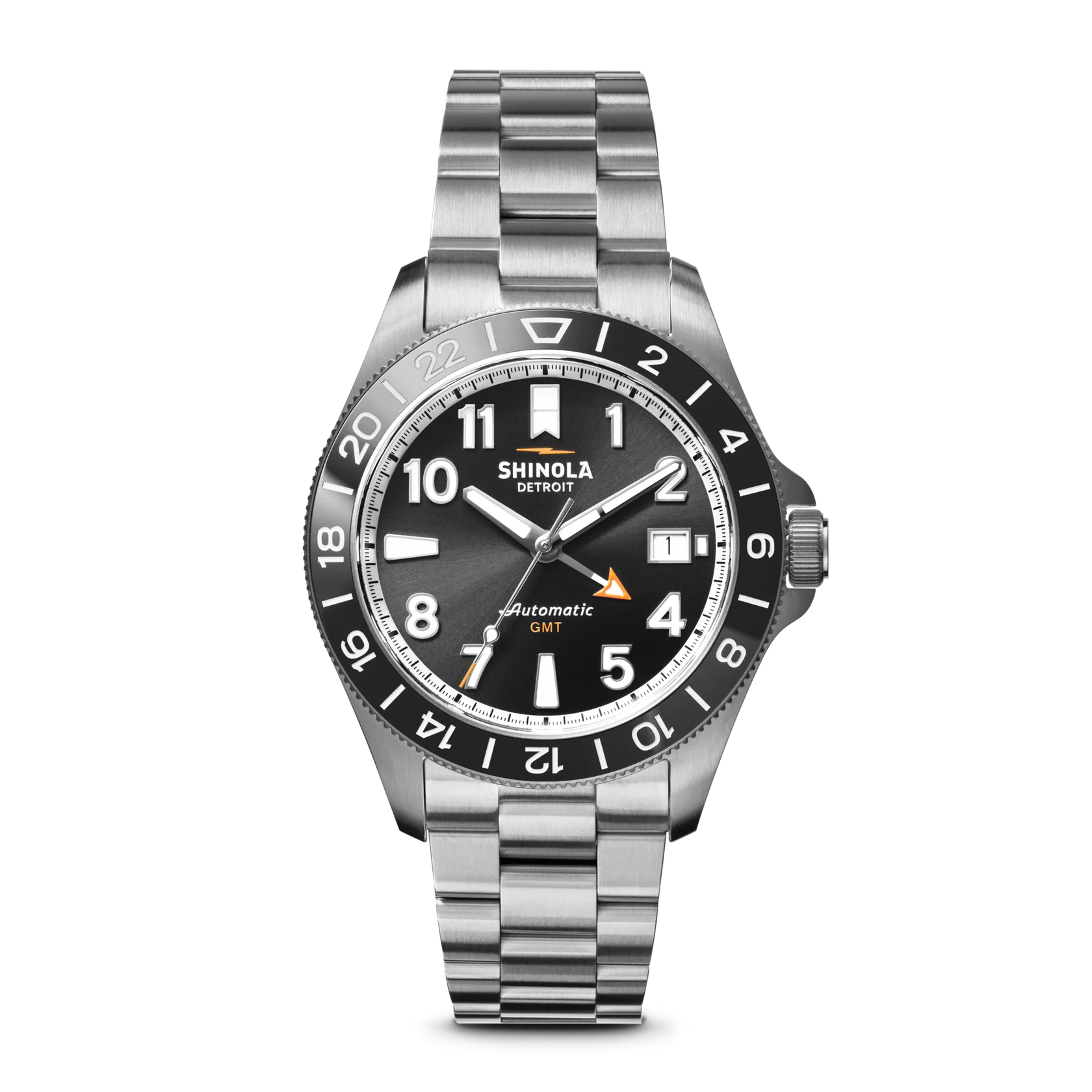 Shinola Monster GMT 40mm Automatic Black dial, Ceramic Bezel, Stainless Steel