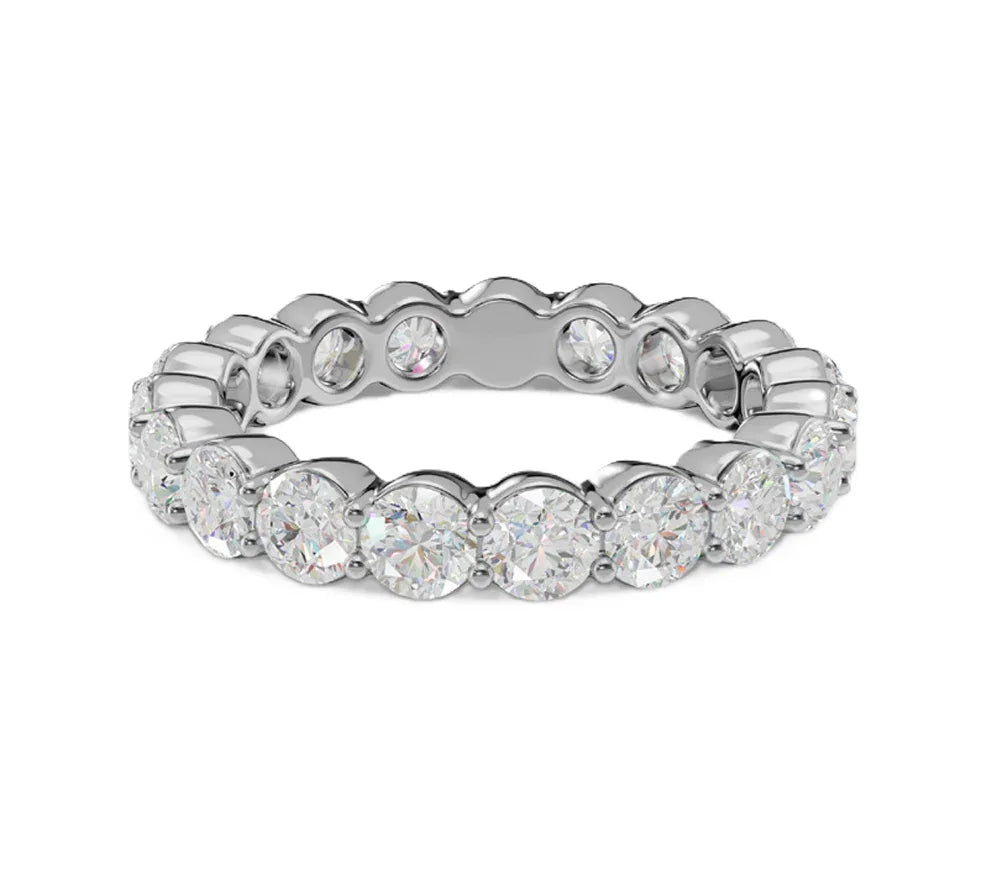 14k Gold Lab Round Brilliant Diamond Common Prong Eternity Band - Shami Fine Watchmaking & Jewelry