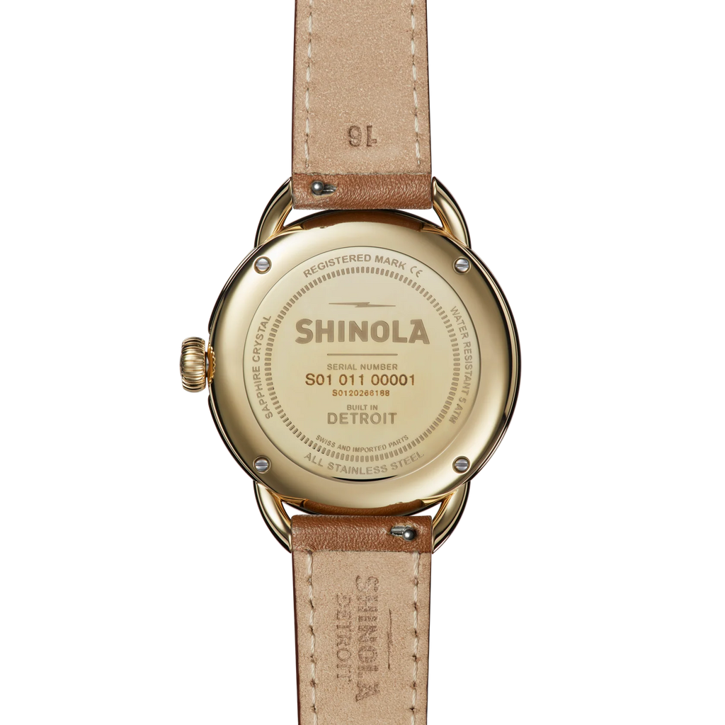 Shinola Runabout quartz 36mm,Sub Second Dial, Leather Strap