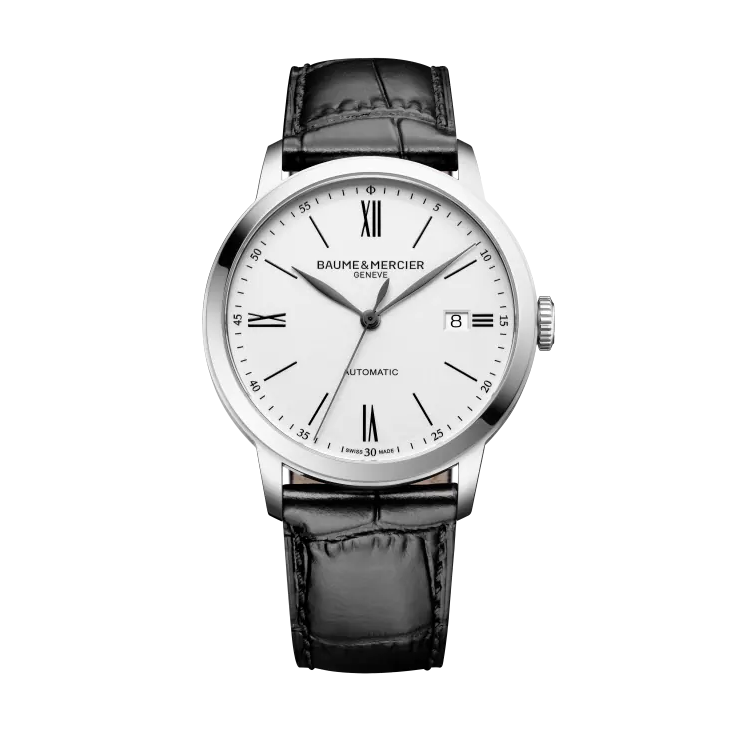 Classima 10874, 40mm Steel Case & Back, Opaline dial, Date, Leather