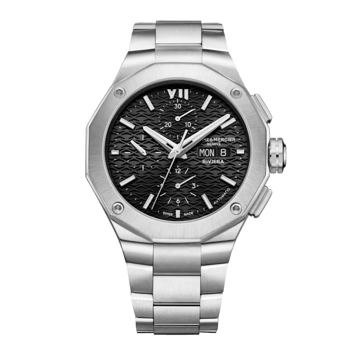 Riviera 10624 Automatic Chronograph, Date Display, 43mm Steel Case & Bracelet