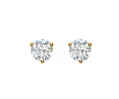 14k Gold IGI F/VS+ Round Brilliant Lab Diamond Stud Earrings - Shami Fine Watchmaking & Jewelry