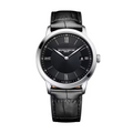 Classima 10881 40mm Steel Case & Bezel & Back, Quartz, Black Sun Dial, Leather