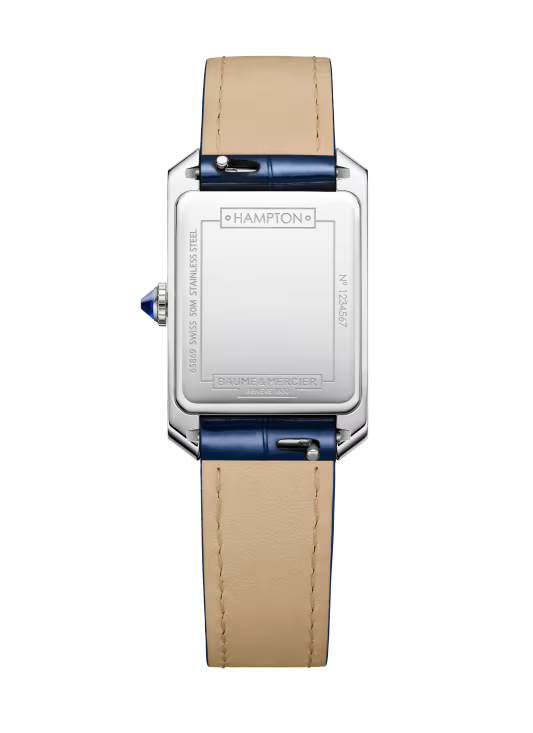 Hampton 10709 Quartz, Diamond-Set 35 x 22 mm Steel Case, Leather Strap