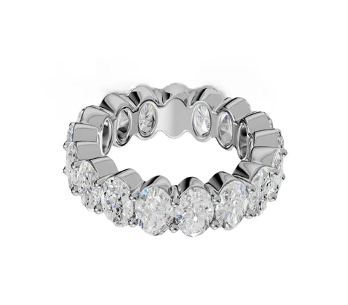 14k Gold Lab Oval Diamond Common Prong Eternity Band - Shami Fine Watchmaking & Jewelry