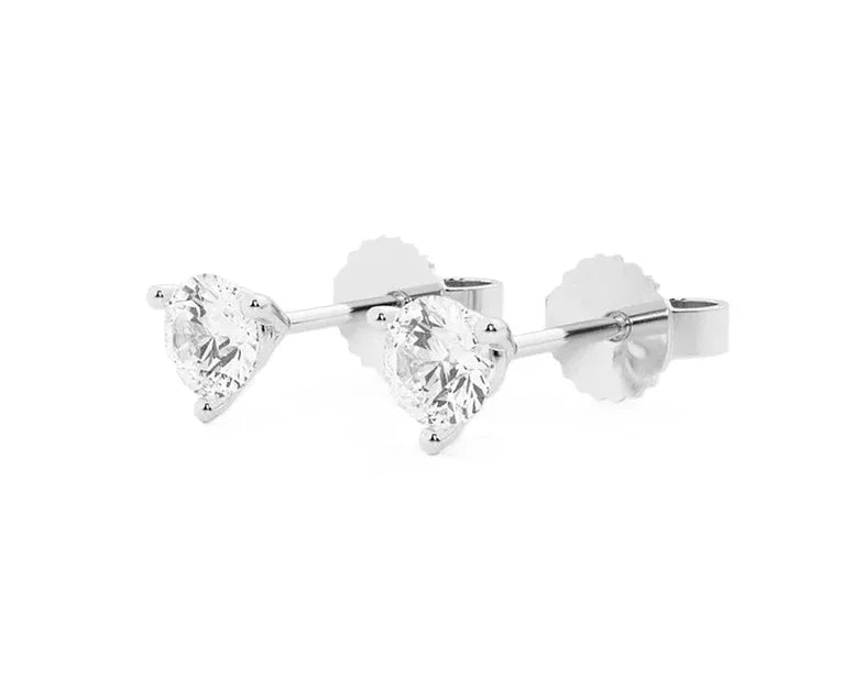 14k Gold IGI F/VS+ Round Brilliant Lab Diamond Stud Earrings - Shami Fine Watchmaking & Jewelry