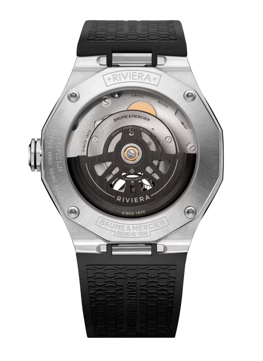 Riviera 10721 Automatic, Skeleton Dial, 42mm Steel Case, Rubber Strap