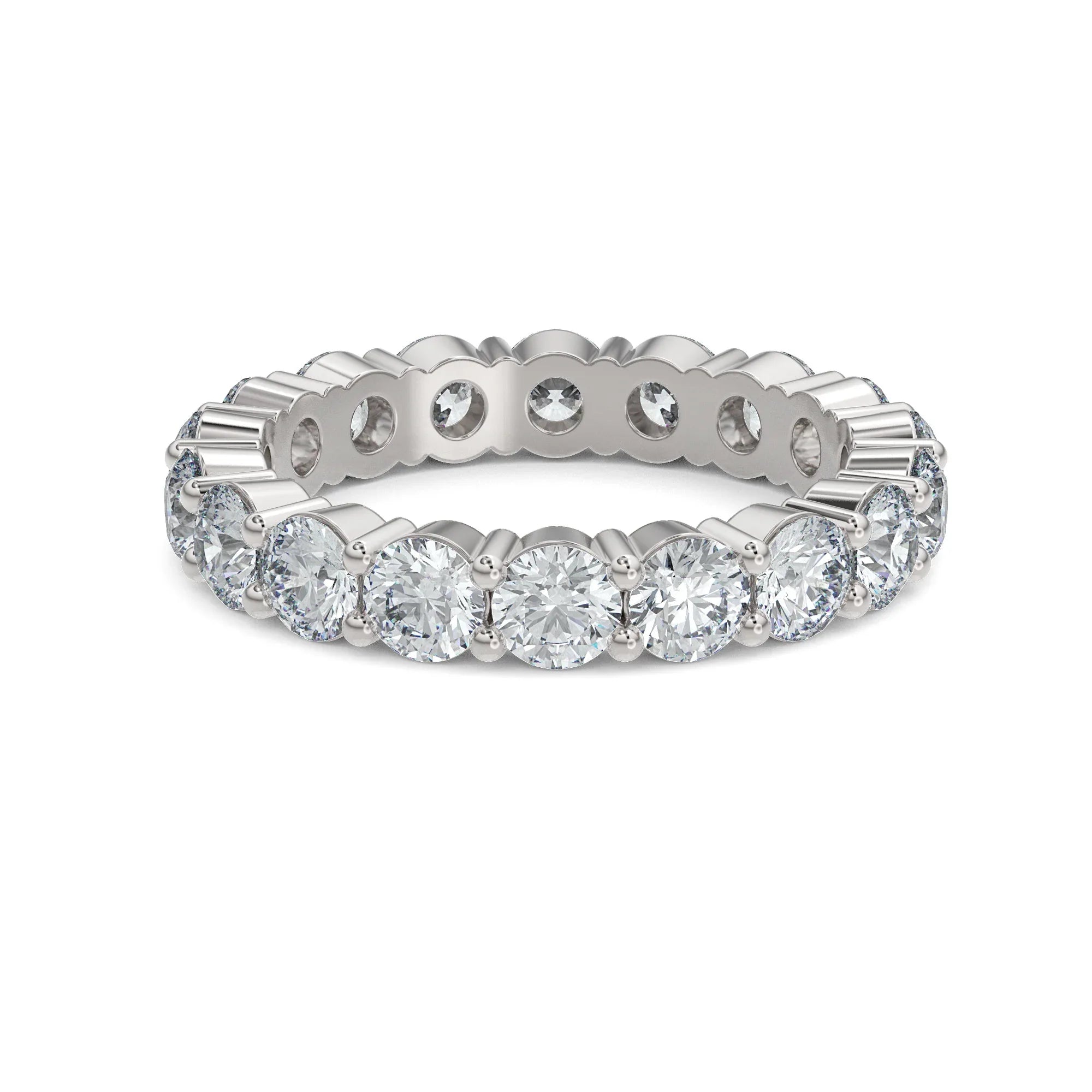 Round Brilliant Common Prong Diamond Eternity Band - Shami Fine Watchmaking & Jewelry