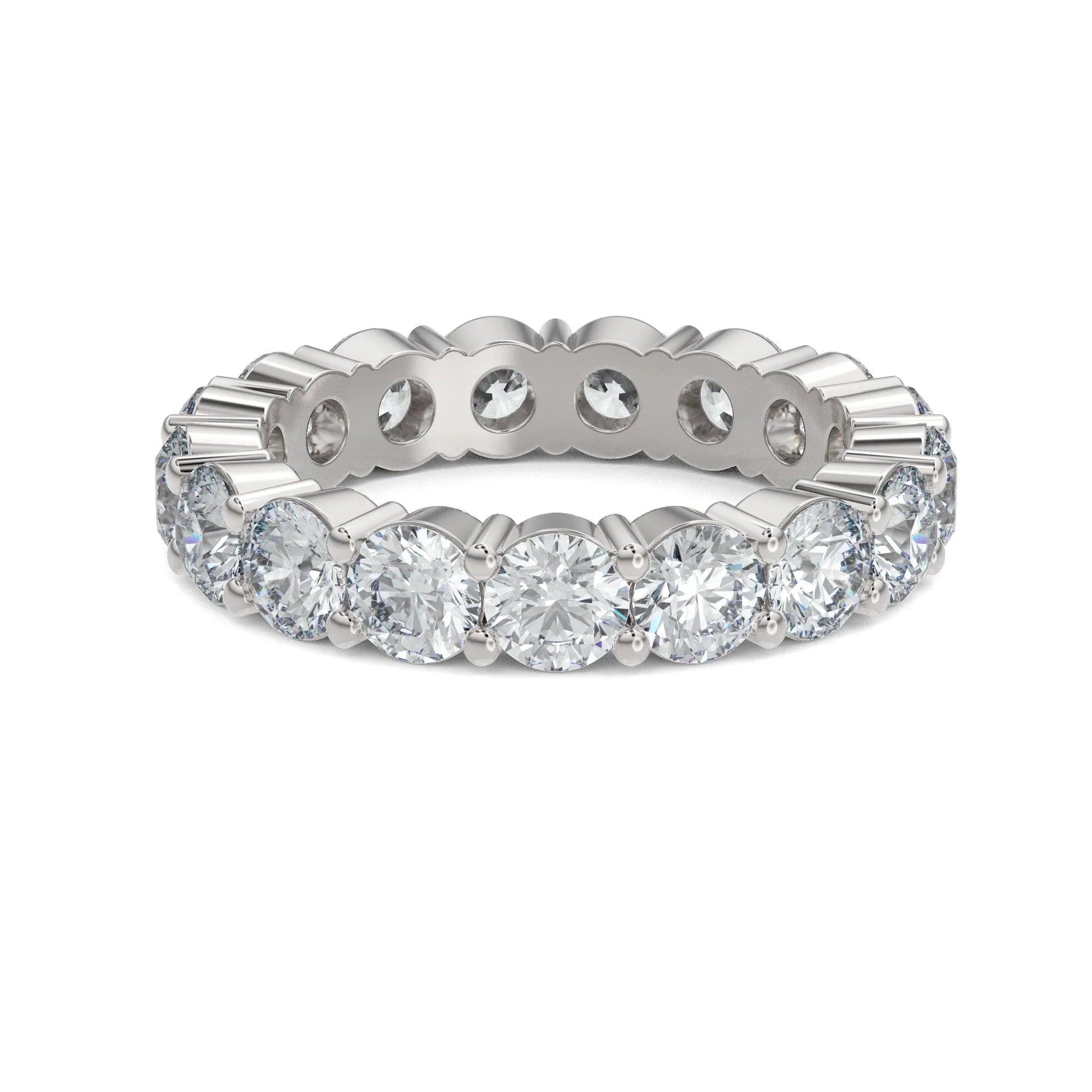 Round Brilliant Common Prong Diamond Eternity Band - Shami Fine Watchmaking & Jewelry