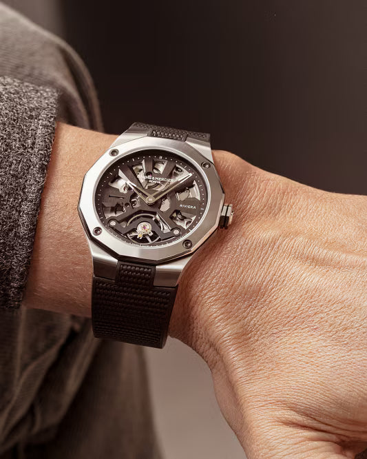 Riviera 10721 Automatic, Skeleton Dial, 42mm Steel Case, Rubber Strap