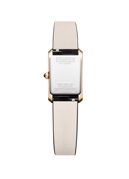 Hampton 10861 28mm x 17.75mm 4N PVD Steel Case, Quartz, Silver Dial, Leather
