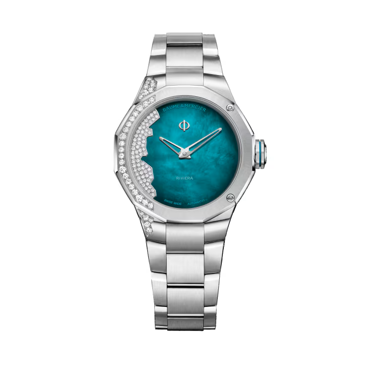 Riviera 10868 Automatic, Diamond-Set 33mm Steel Case & Bracelet