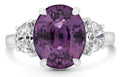 Platinum Ring, GIA Oval 6.23 carat Purple-Pink Natural Sapphire