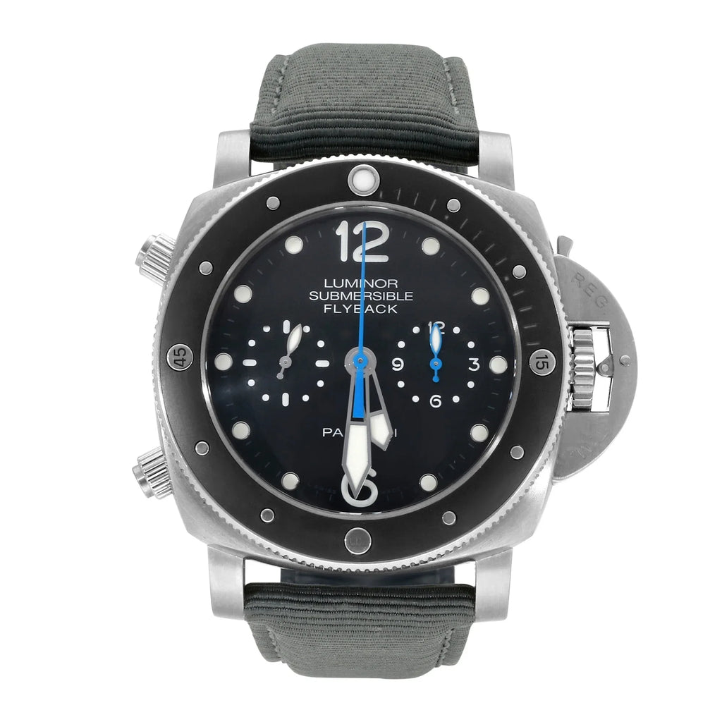 Panerai Luminor Flyback PAM615, 47MM Titanium, Automatic, Black Dial - Shami Fine Watchmaking & Jewelry