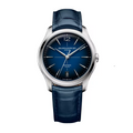 Clifton 10771 39mm Steel Case, Steel Bezel, Exhibition Back, Automatic, Blue Dial, Leather
