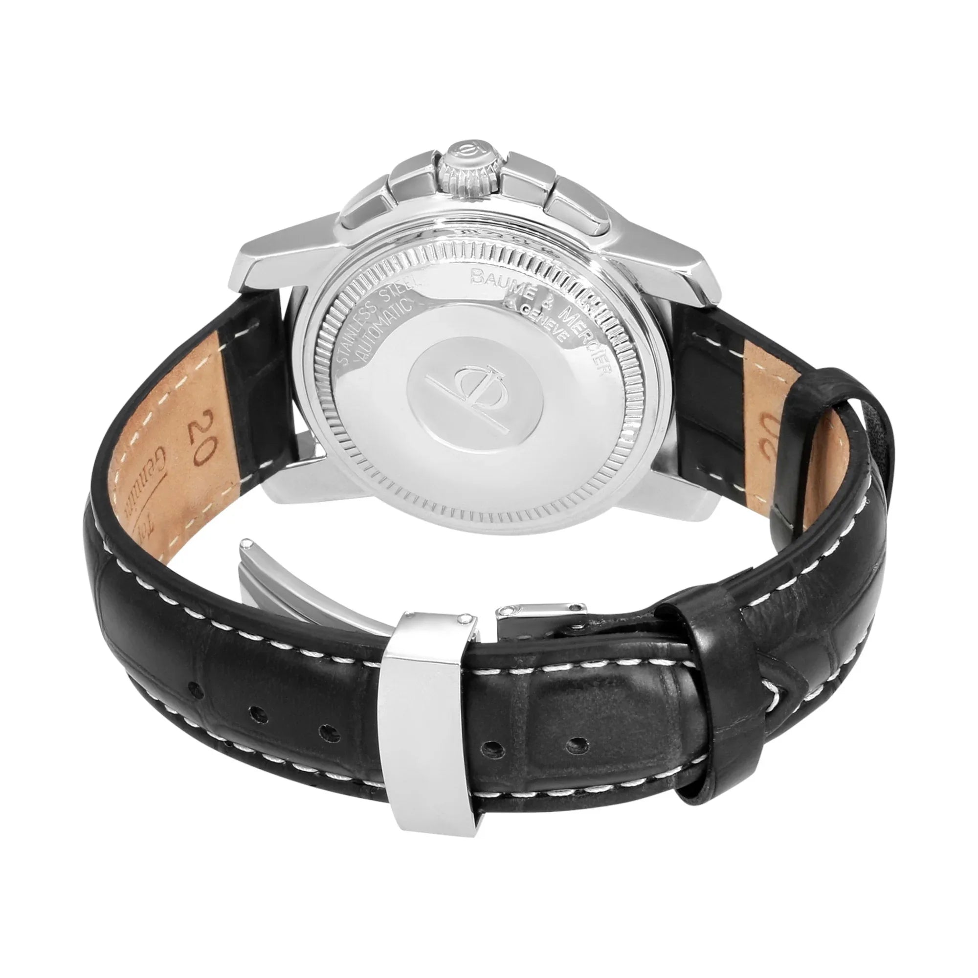 Baume & Mercier stainless steel automatic, grey baton chronograph
