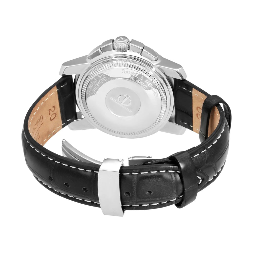 Baume & Mercier stainless steel automatic, grey baton chronograph dial - Shami Fine Watchmaking & Jewelry
