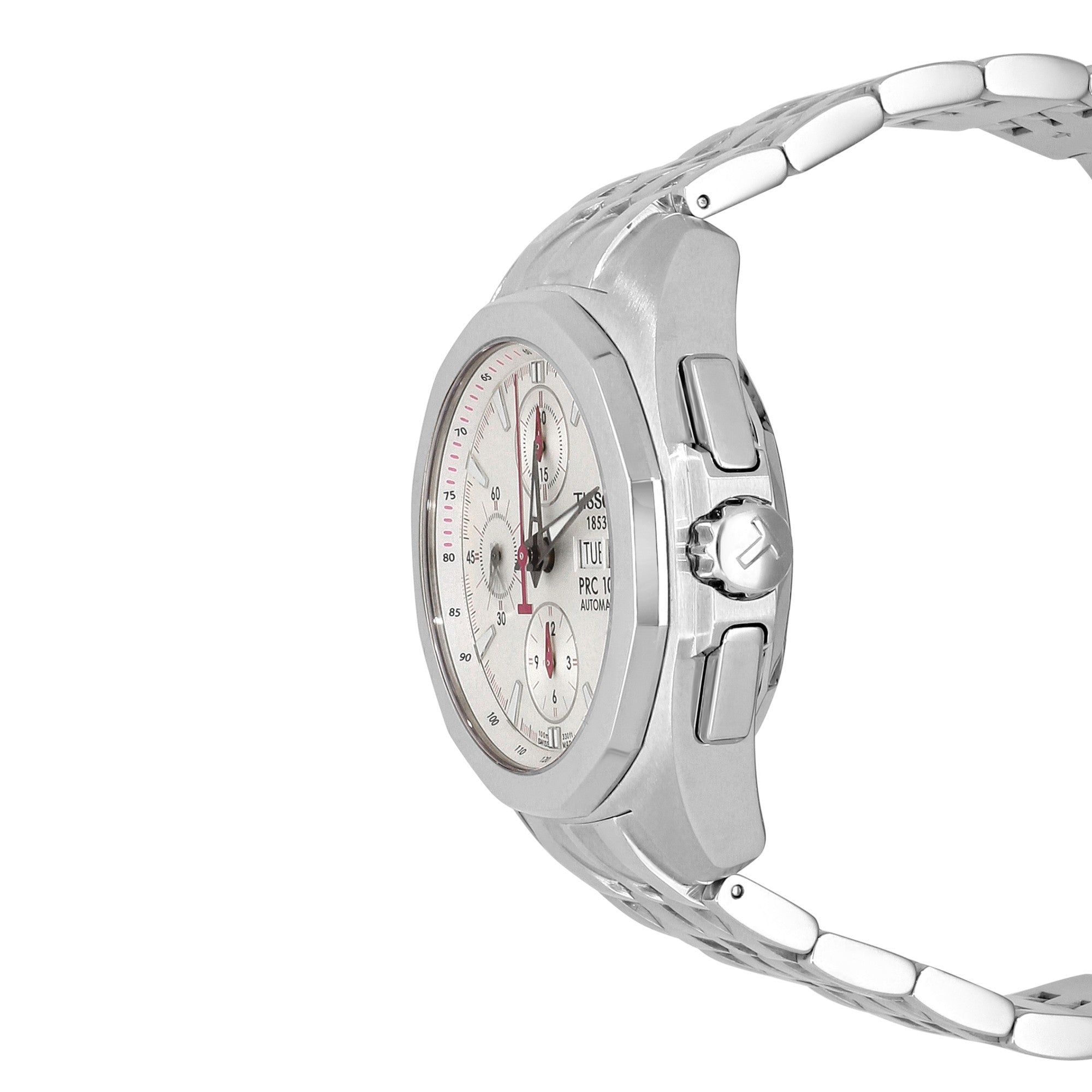 TISSOT PRC 100 Chronograph, 41mm Stainless Steel, Automatic, Silver Dial