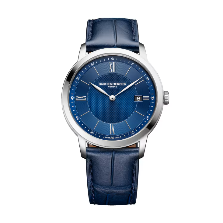 Classima 10878 40mm Steel, Quartz, Blue Sun Dial, Leather Strap