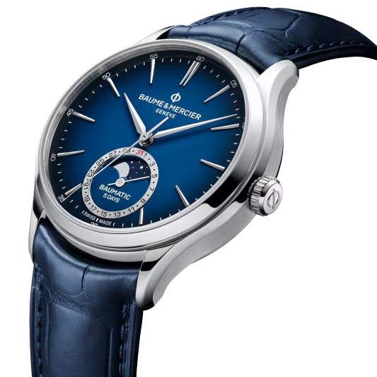 Clifton 10756 Automatic watch, Moon phase date, 39mm, Leather Strap