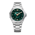 Riviera 10770 39mm Steel Case, Dodecagonal Steel Bezel, Exhibition Back, Automatic, Green Dial, Steel Bracelet