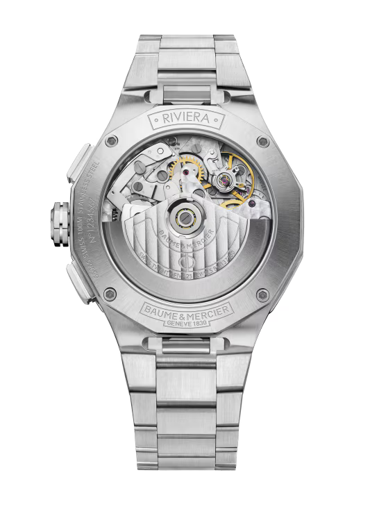 Riviera 10825 Automatic Chronograph, Date Display, 41 mm Steel Case & Bracelet