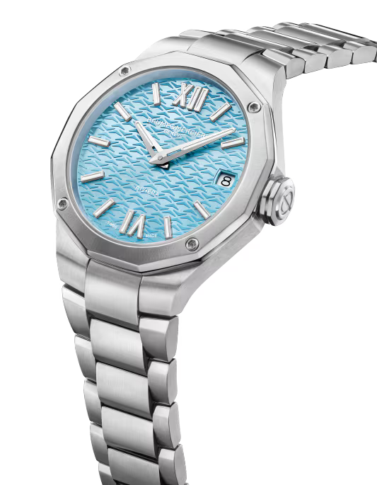 Riviera 10811 33mm Steel Case, Dodecagonal Steel Bezel & Back, Quartz, Bright Blue Dial, Steel Bracelet (Copy)