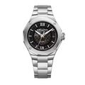 Riviera 10715 39mm Steel Case, Dodecagonal Steel Bezel, Exhibition Back, Automatic, Grey Dial, Steel Bracelet