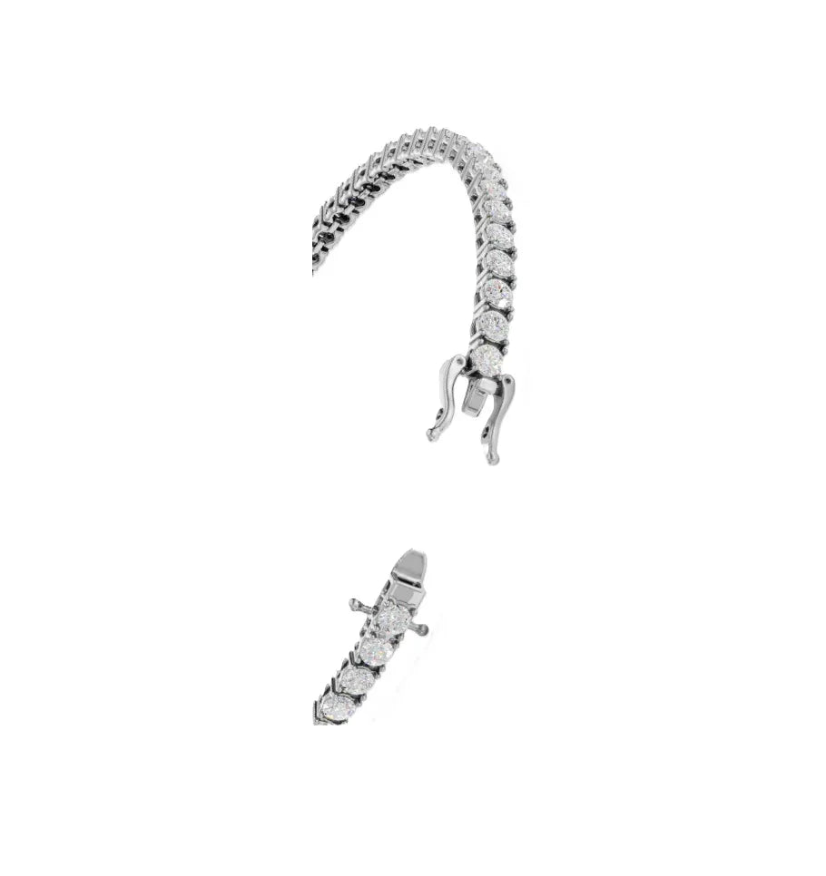 14k Gold Round Brilliant E/F, VS+ Lab Diamond 4-prong, 7 inch tennis bracelet with double lock - Shami Fine Watchmaking & Jewelry